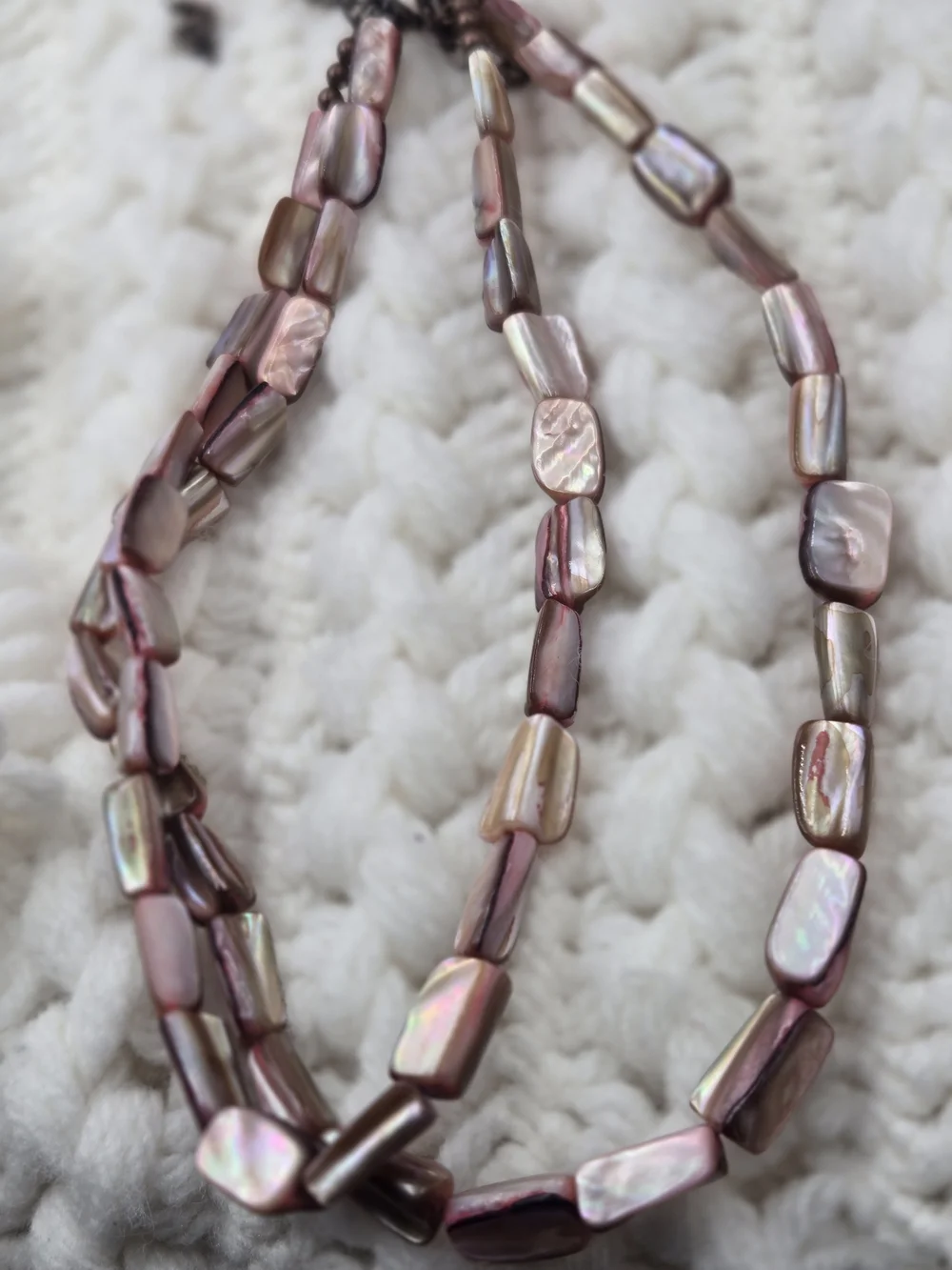 Iridescent Mauve Freshwater Pearl Beaded Necklace